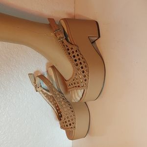 Jessica Simpson nude wedge sandals